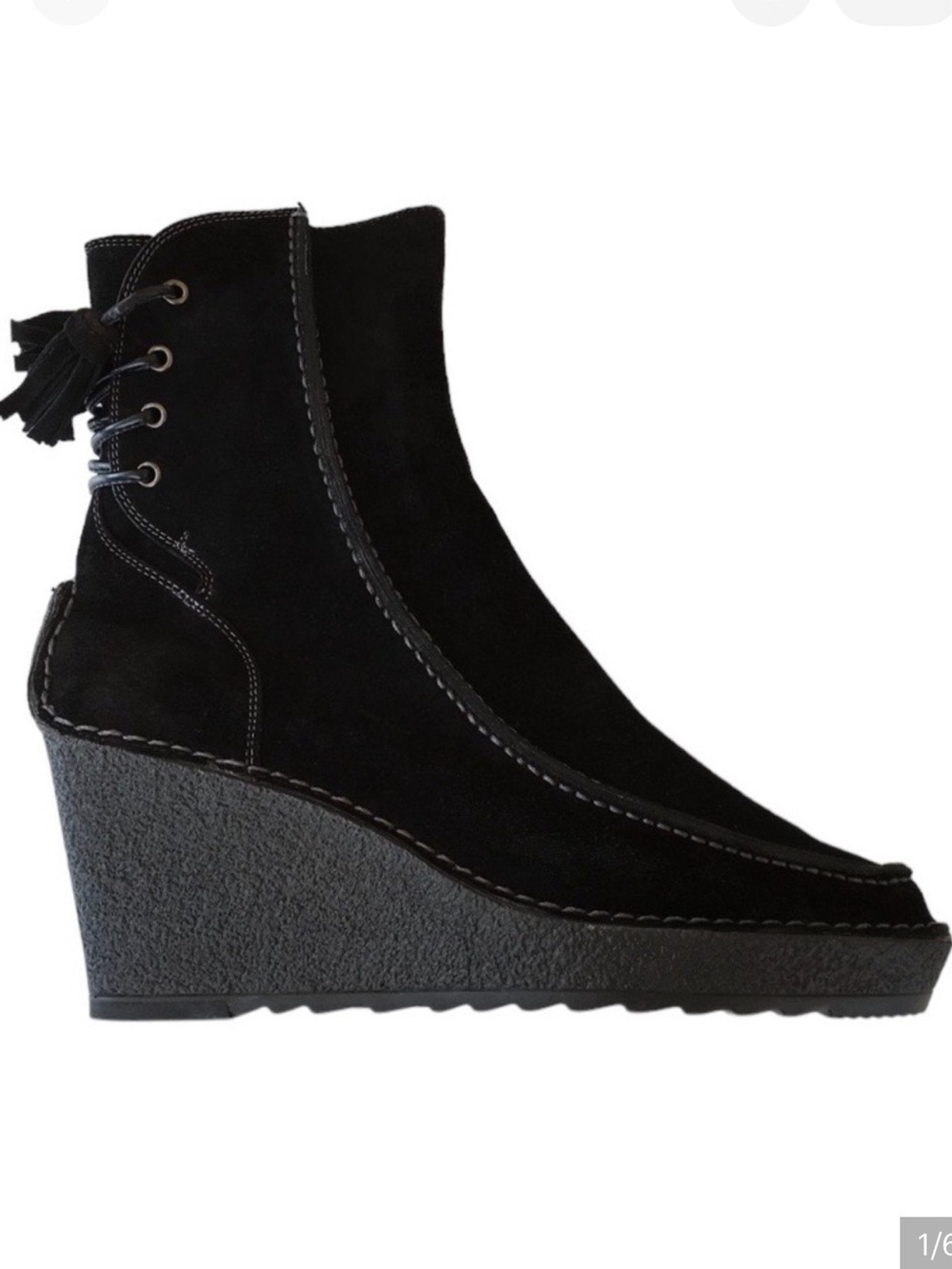 Pons Quintana Menorca Ankle Boots Black Wedge